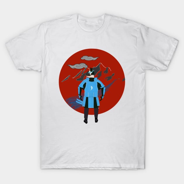 Samurai Cat T-Shirt by Chaiyat